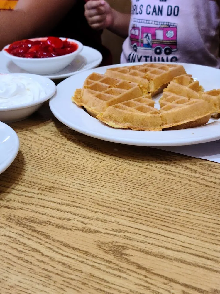 Fluffy Waffle with a Side of Strawberries