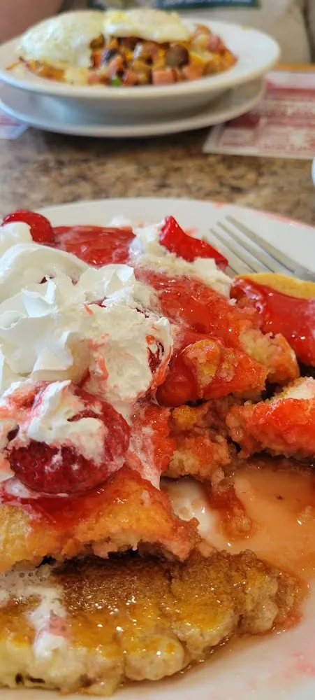 Strawberries Topped Pancakes